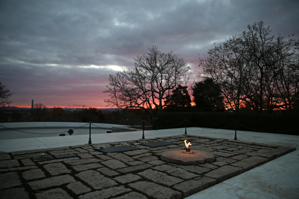 ARLINGTON, VA - NOVEMBER 19:  The eternal flame burns at the gravesite of the 35th President of the United States John F. Kennedy, at Arlington National Cemetery, on November 19, 2013, in Arlington, Virginia. Friday November 22, 2013 will mark the 50th anniversary of President Kennedy's assassination during his visit to Dallas, Texas, in 1963.  (Photo by Mark Wilson/Getty Images)