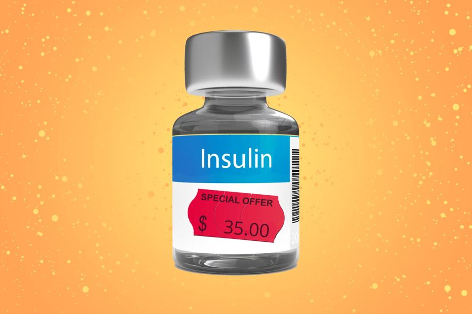 a vial of insulin with a price tag of $35 on it