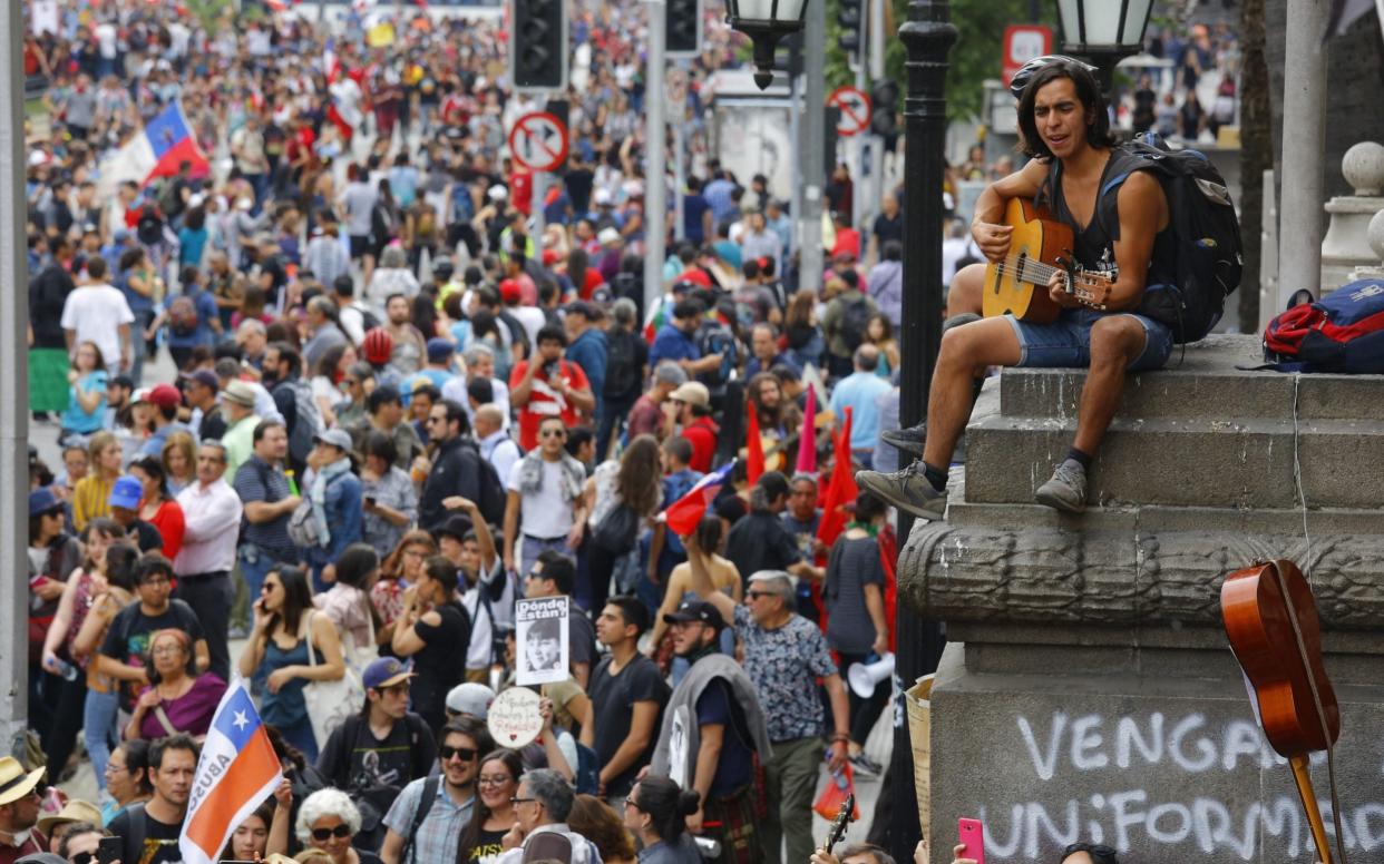 The public fury in Chile, one of South America's richest and most stable countries, was touched off by a four-cent rise in ticket prices on the state-owned Metro system - Anadolu