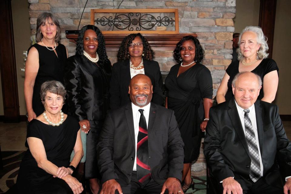 The "Scarboro 85" Monument Committee, front row, from left, Pat Postma, John Spratling, Martin McBride; back row, Karla Mullins, Trina Watson, Rose Weaver, Vanessa Spratling, and Anne McBride. Not pictured, Naomi Asher, Ram Uppuluri, Ziad Demain, and Ray Smith. Trina Watson will be the speaker at the next Women's Interfaith Dialogue meeting.