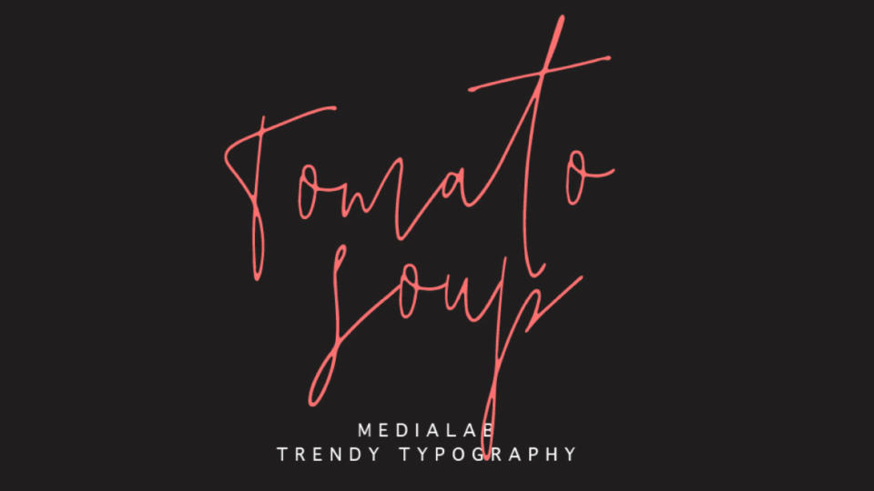 Best free fonts: Sample of Tomato Soup