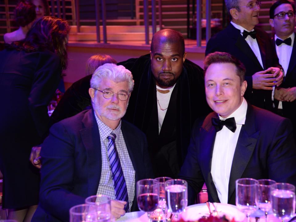 Kanye West and Elon Musk attend TIME 100 Gala, TIME's 100 Most Influential People In The World at Jazz at Lincoln Center on April 21, 2015 in New York City.