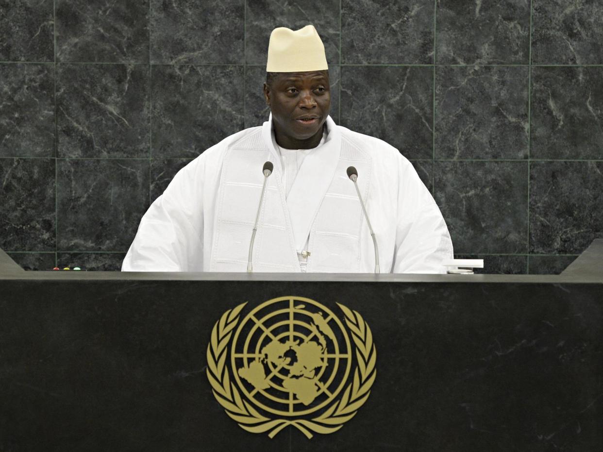 Hit men of the former Gambian dictator Yahya Jammeh (pictured) are being offered amnesty to encourage others to come forward: Andrew Burton/Getty Images