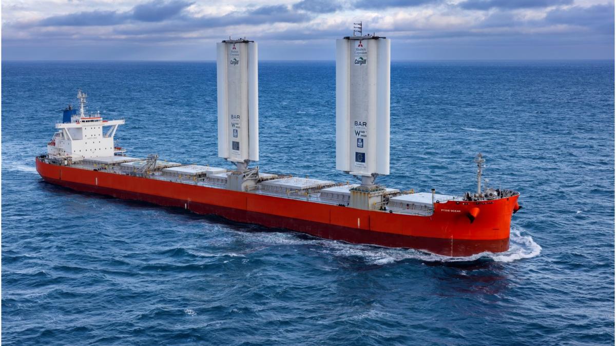 Sail-powered cargo ship 'shows potential of wind