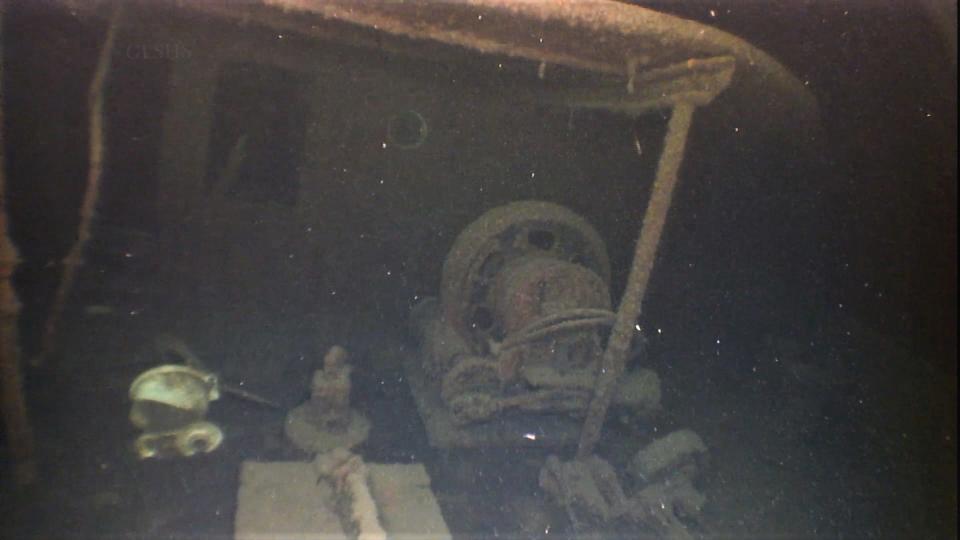 Part of the 244-foot bulk carrier Arlington is shown in this photo from the shipwreck in Lake Superior.