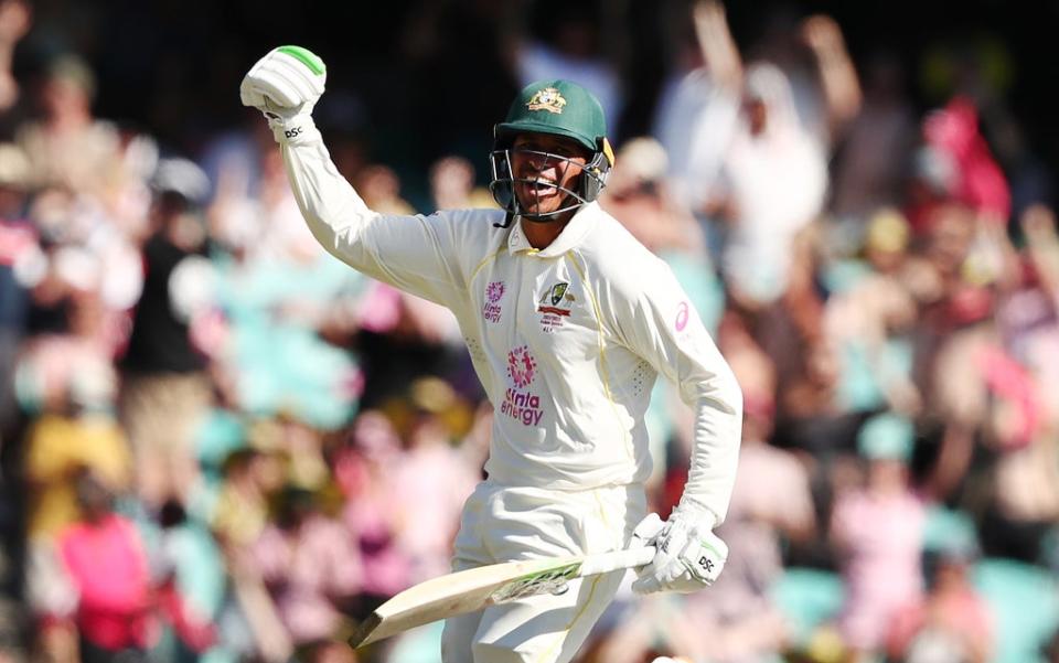 Usman Khawaja hit his second century of the match (Jason O’Brien/PA) (PA Wire)