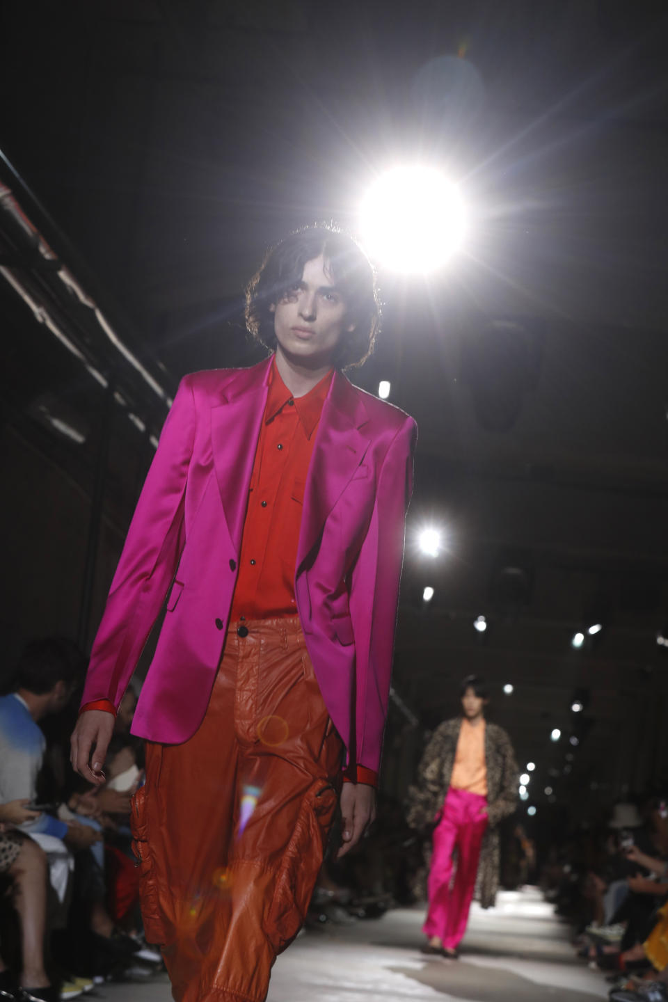 A model wears a creation for the Dries van Noten mens Spring-Summer 2020 fashion collection presented in Paris, Thursday, June 20 2019. (AP Photo/Thibault Camus)