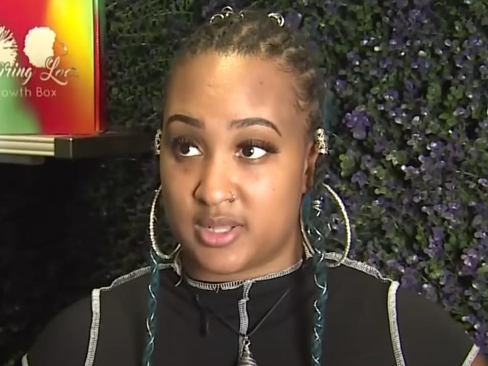 Erin Mims says she was poisoned by a napkin left on her car door handle (Screenshot / NBC News)