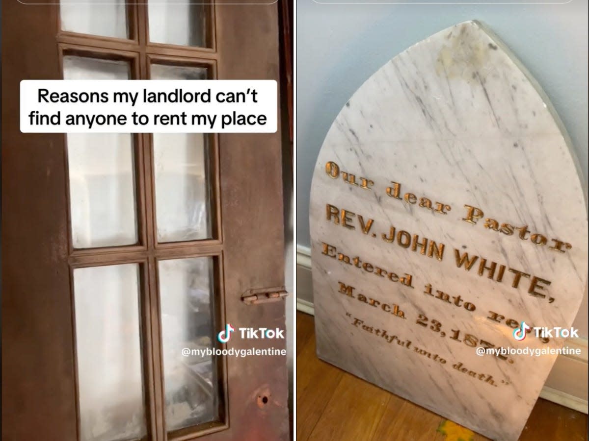 A TikToker posted a video describing how tombstones, human hair, and other oddities are preventing her home from being rented.