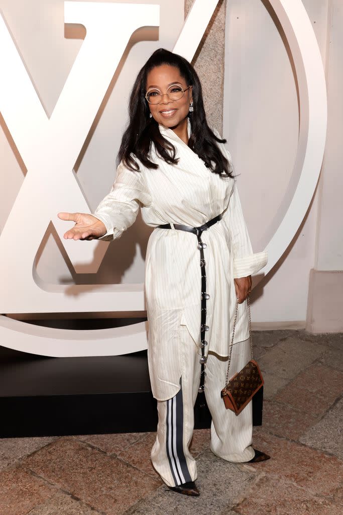 oprah winfrey white co ord louis vuitton