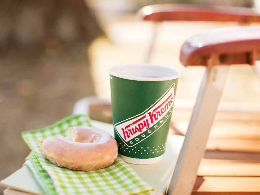 Krispy Kreme Krispy Kreme has free coffee (and discounted donuts) on National Coffee Day