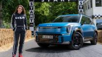 <p>Kia's widely reported seven-seat flagship will make its UK debut at Goodwood. It will launch later this year with a choice of two powertrains: rear-wheel drive with 200bhp and 258lb ft that takes it from 0-62mph in 9.4sec; and a dual-motor version offering 378bhp and 442lb ft, along with a 6.0sec 0-62mph time. It marks the beginning of a bold new design era for Kia as it progresses with its ambitious ‘Plan S’ to launch another 13 bespoke EVs by 2027.</p>