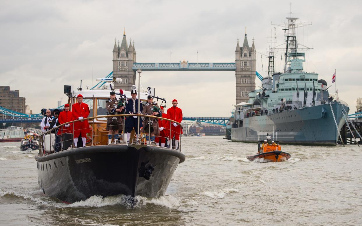 The Havengore travelled from Tower of London to Westminster