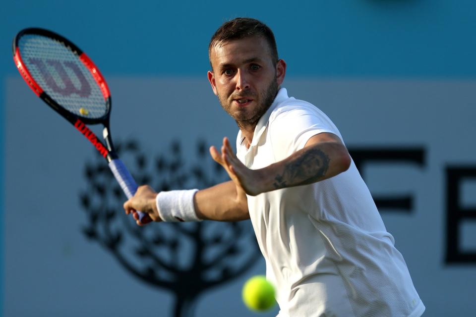 Missing out: Dan Evans lost to Adrian Mannarino at Queen's on Tuesday: PA