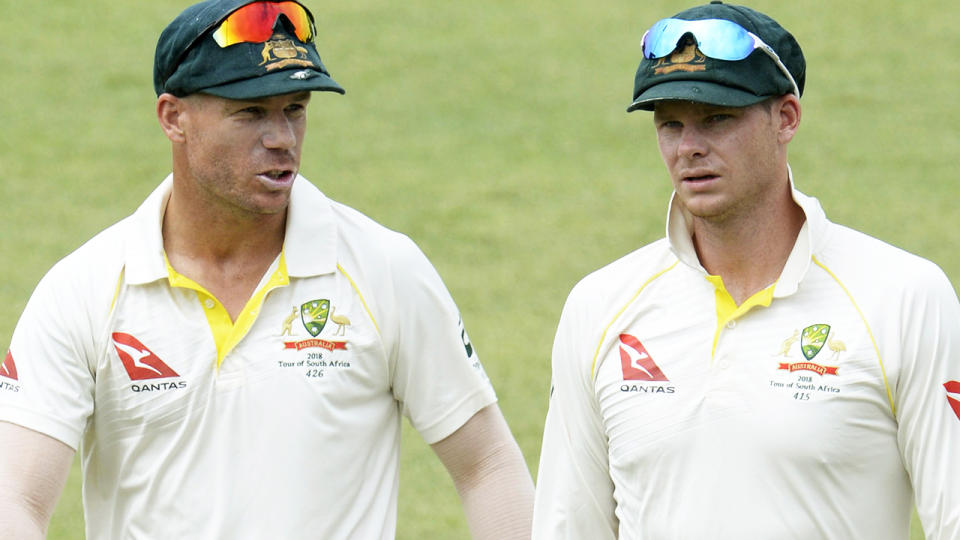 David Warner and Steve Smith. (Photo by Lee Warren/Gallo Images/Getty Images)