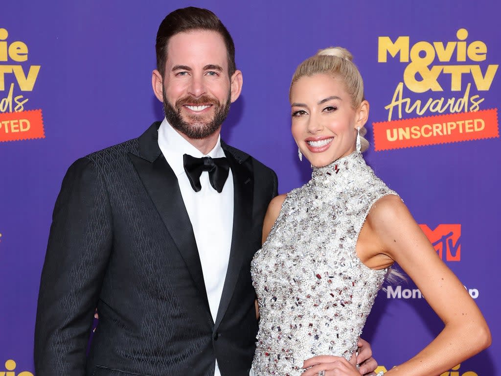 Tarek El Moussa and Heather Rae Young attend the 2021 MTV Movie & TV Awards: UNSCRIPTED in Los Angeles, California (Getty Images)