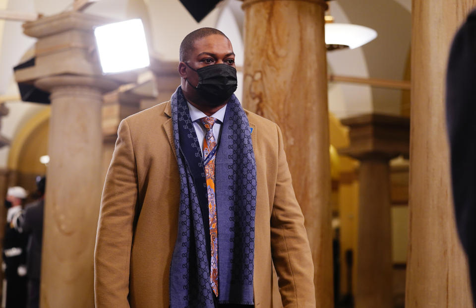 Capitol police officer Eugene Goodman (Photographer: Jim Lo Scalzo/EPA/Bloomberg)