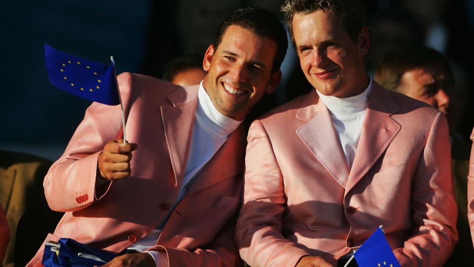 Donald (R) celebrates European victory with Sergio Garcia in 2006. - Andrew Redington/Getty Images