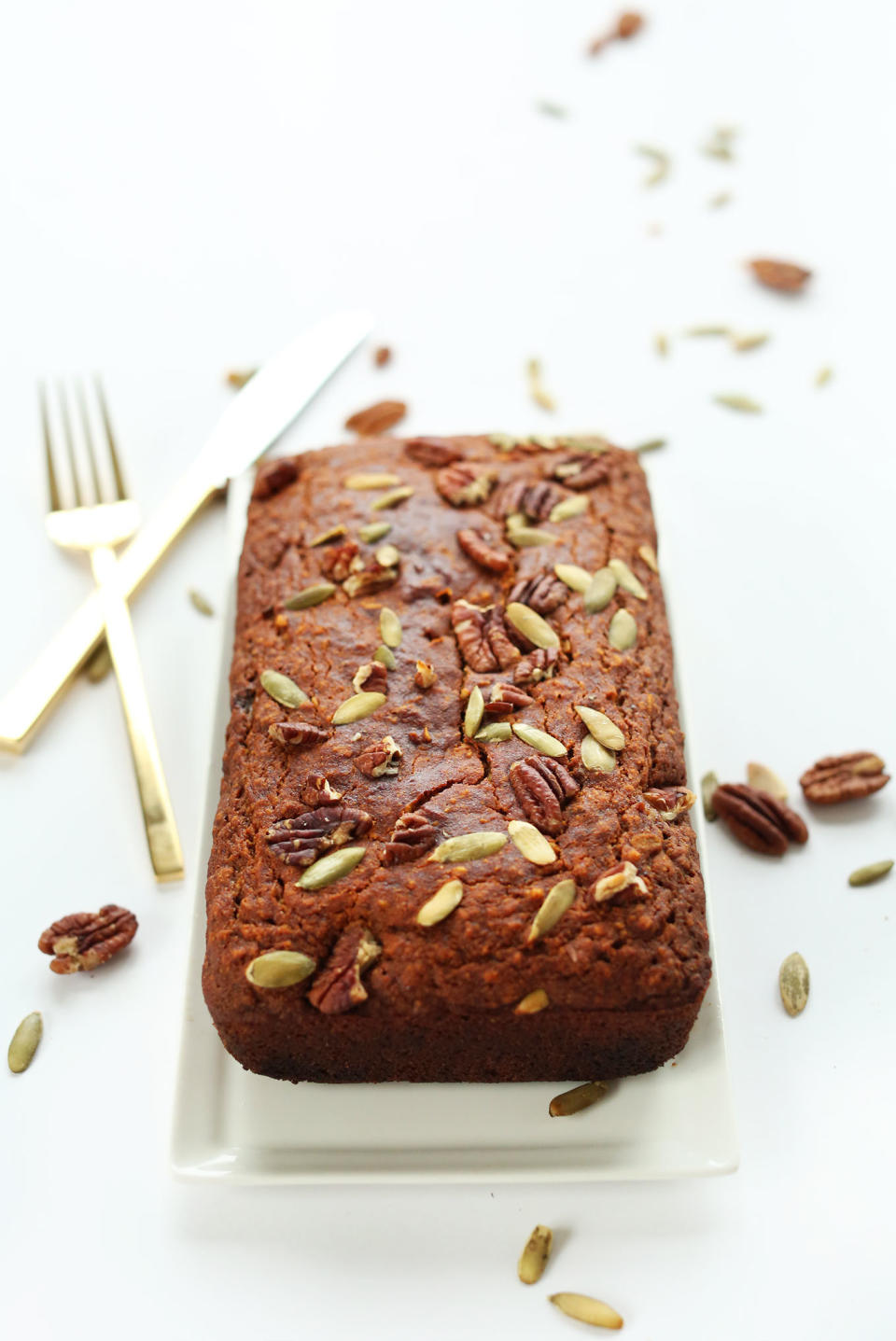 <strong>Get the <a href="http://minimalistbaker.com/1-bowl-pumpkin-bread-v-gf/#_a5y_p=2727797" target="_blank">One-Bowl Pumpkin Bread recipe</a> from Minimalist Baker</strong>