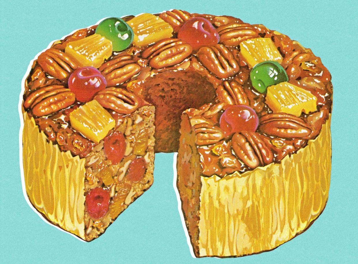 Fruitcakes are known for their legendary shelf life. <a href="https://www.gettyimages.com/detail/illustration/fruitcake-royalty-free-illustration/1003494502?adppopup=true" rel="nofollow noopener" target="_blank" data-ylk="slk:CSA-Printstock via Getty Images;elm:context_link;itc:0;sec:content-canvas" class="link ">CSA-Printstock via Getty Images</a>