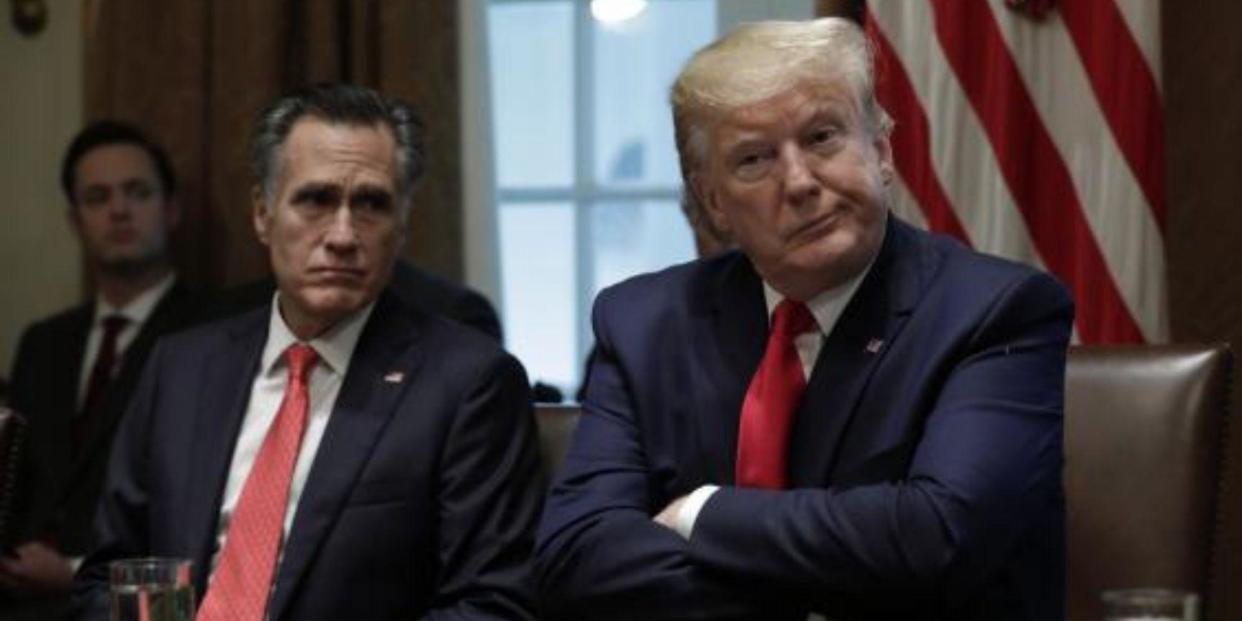 <p>Mr Romney calls president’s response to coronavirus a great human tragedy</p> (EPA)