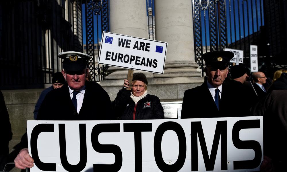 Borders Against Brexit protesters in Dublin, 2017.