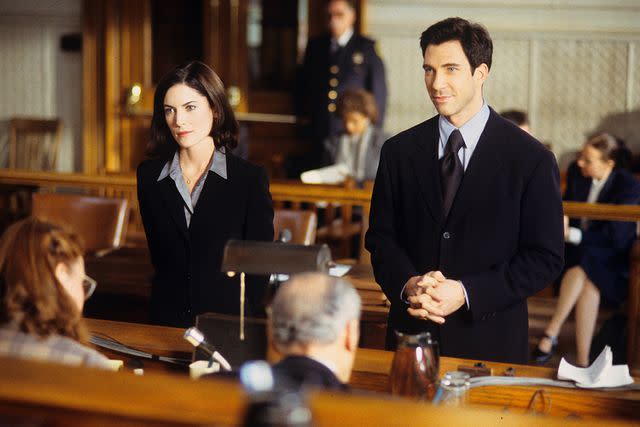 <p>ABC Photo Archives/Disney General Entertainment Content via Getty Images</p> Lara Flynn Boyle and Dylan McDermott in 'The Practice'
