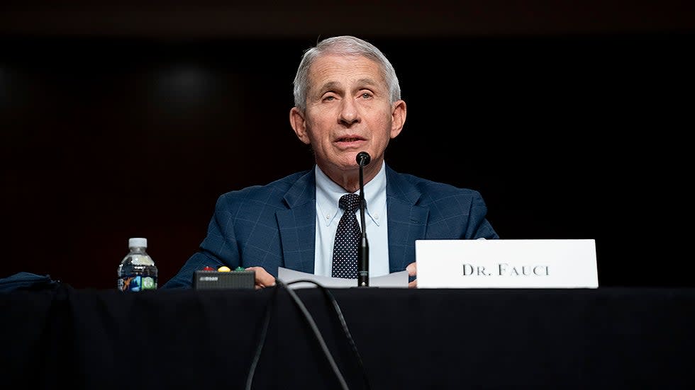 Dr. Anthony Fauci, White House Chief Medical Advisor and Director of the NIAID, gives and opening statement during a Senate Health, Education, Labor, and Pensions Committee hearing to examine the federal response to COVID-19 and new emerging variants.