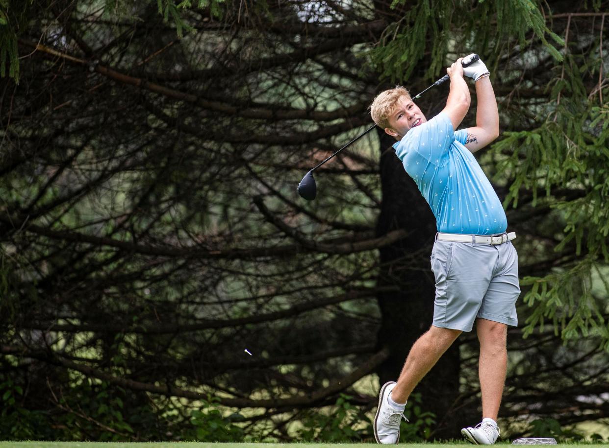 TJ Baker tees off on Saturday, July 16, 2022, at Aldeen Golf Club in Rockford.