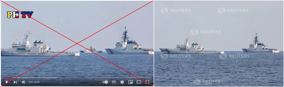 <span>Screenshot comparison of the altered image (left) and the Reuters photo (right)</span>