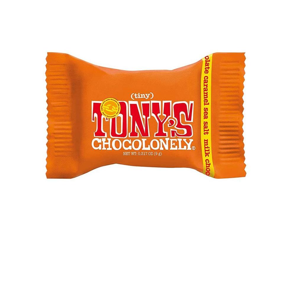 27) Tony’s Chocolonely Tiny Tony’s Milk Chocolate Bites (100-Count)