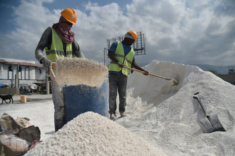 Local police helped pay for the water needed to mix cement for the project