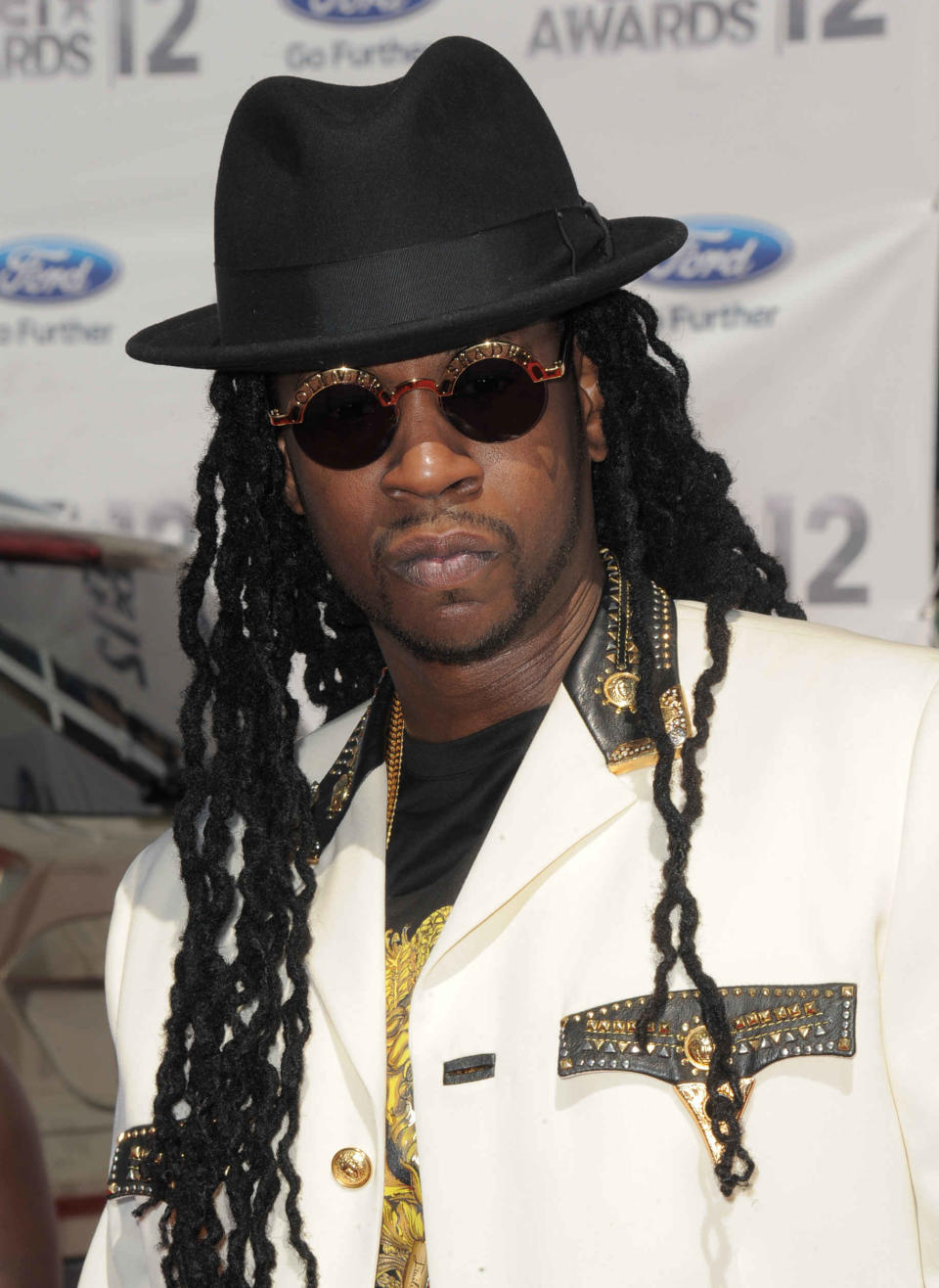 Tauheed Epps, known as 2 Chainz, arrives at the BET Awards on Sunday, July 1, 2012, in Los Angeles. (Photo by Jordan Strauss/Invision/AP)