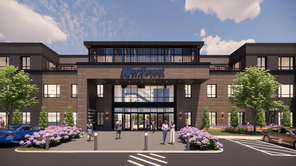 This rendering shows the design for Northeast Credit Union's new headquarters, which will be located at 100 Education Way in Dover.