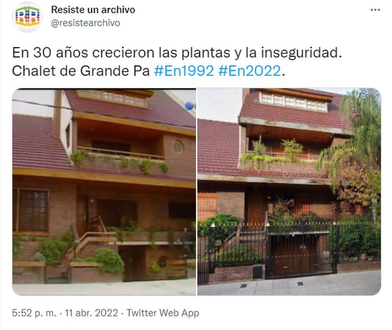 Así está hoy la casa de ¡Grande, pá! (Foto: Twitter @resistearchivo)