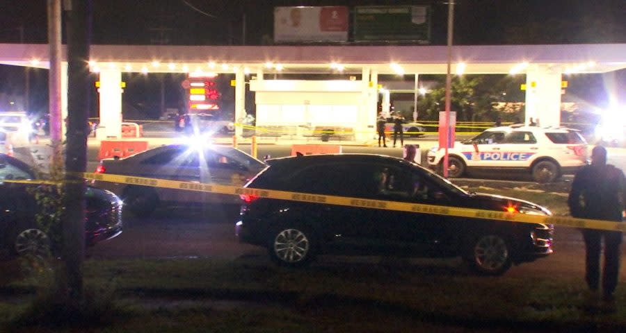 A man died after being shot at the Greyhound Bus Station on North Wilson Road. (NBC4/Ronald Clark)