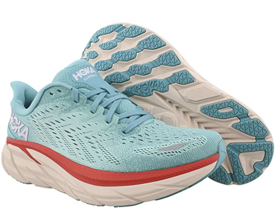 blue hoka running shoes