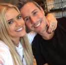 <p>The <em>Flip or Flop</em> star, <a rel="nofollow noopener" href="http://people.com/tv/christina-tarek-el-moussa-finalize-divorce/" target="_blank" data-ylk="slk:who finalized her divorce from ex Tarek El Moussa in January;elm:context_link;itc:0;sec:content-canvas" class="link ">who finalized her divorce from ex Tarek El Moussa in January</a>, celebrates the most romantic day of the year with her new beau, <a rel="nofollow noopener" href="http://people.com/home/who-is-ant-anstead-five-things-to-know-about-christina-el-moussas-new-british-boyfriend/" target="_blank" data-ylk="slk:British TV presenter Ant Anstead.;elm:context_link;itc:0;sec:content-canvas" class="link ">British TV presenter Ant Anstead.</a> “My sweet valentine,” she wrote alongside the selfie above of the HGTV star and Anstead looking smiley on Instagram. “Here in spirit, as he’s away working hard to make some TV magic.”</p>