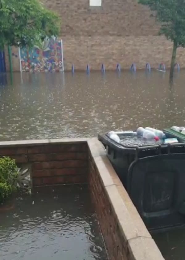 Flooding on a street in Walthamstow