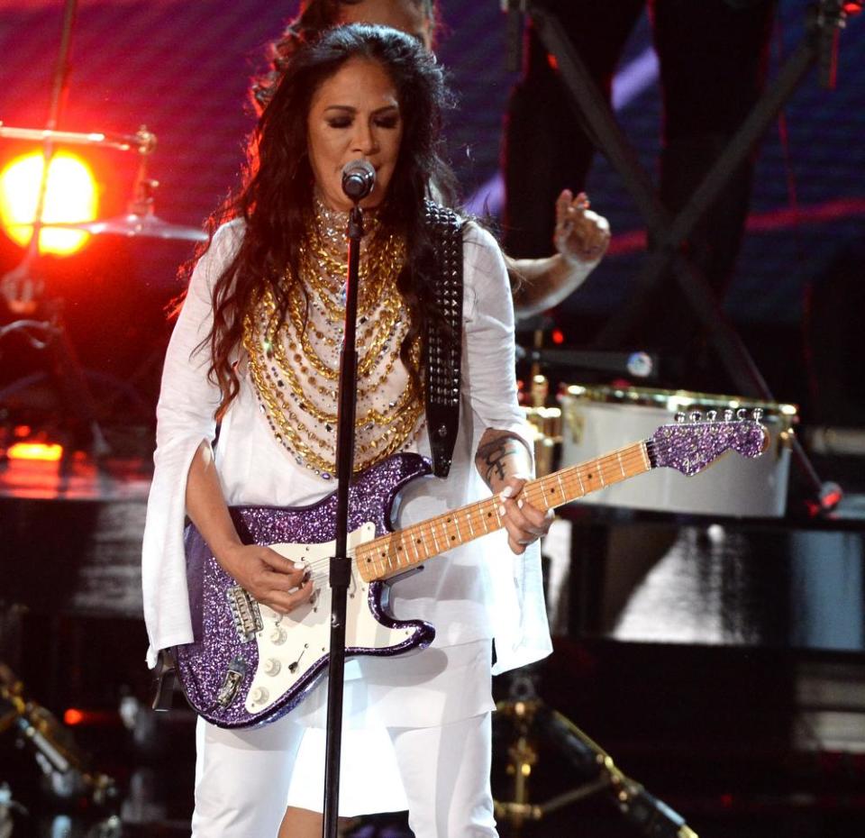 Performing at an awards show in Los Angeles in 2016