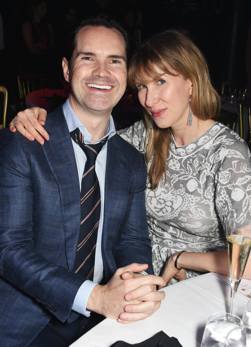 LONDON, ENGLAND - MARCH 16:  Jimmy Carr (L) and Karoline Copping attend the Roundhouse Gala at The Roundhouse on March 16, 2017 in London, England.  (Photo by David M. Benett/Dave Benett/Getty Images for Roundhouse)