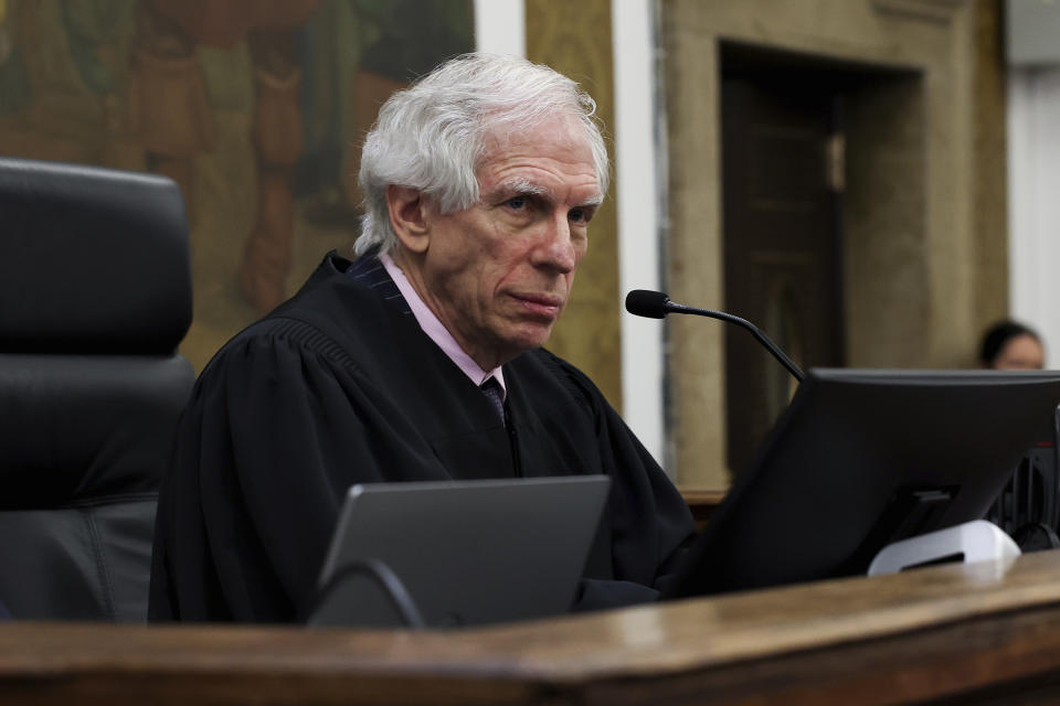 Judge Arthur Engoron attends the closing arguments in the Trump Organization civil fraud trial at New York State Supreme Court in the Manhattan borough of New York, Thursday, Jan. 11, 2024. (Shannon Stapleton/Pool Photo via AP)