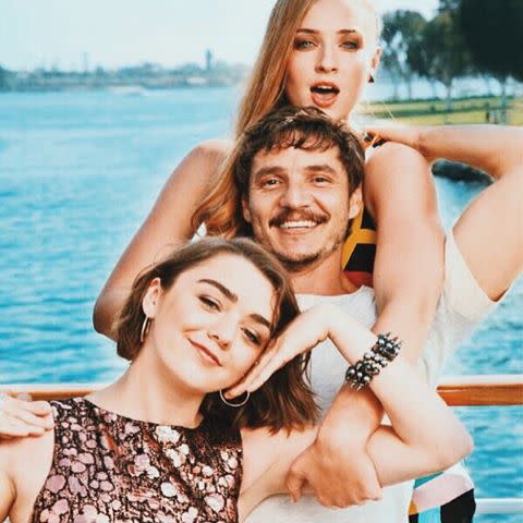 39) Maisie Williams, Pedro Pascal, and Sophie Turner
