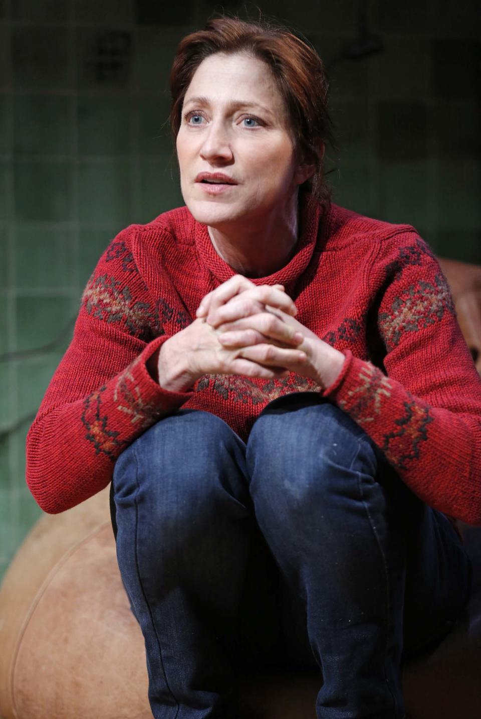 This undated theater image released by Boneau/Bryan-Brown shows Edie Falco during a performance of "The Madrid." (AP Photo/Boneau/Bryan-Brown, Joan Marcus)