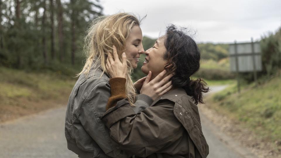 Villanelle and Eve kissing in "Killing Eve"