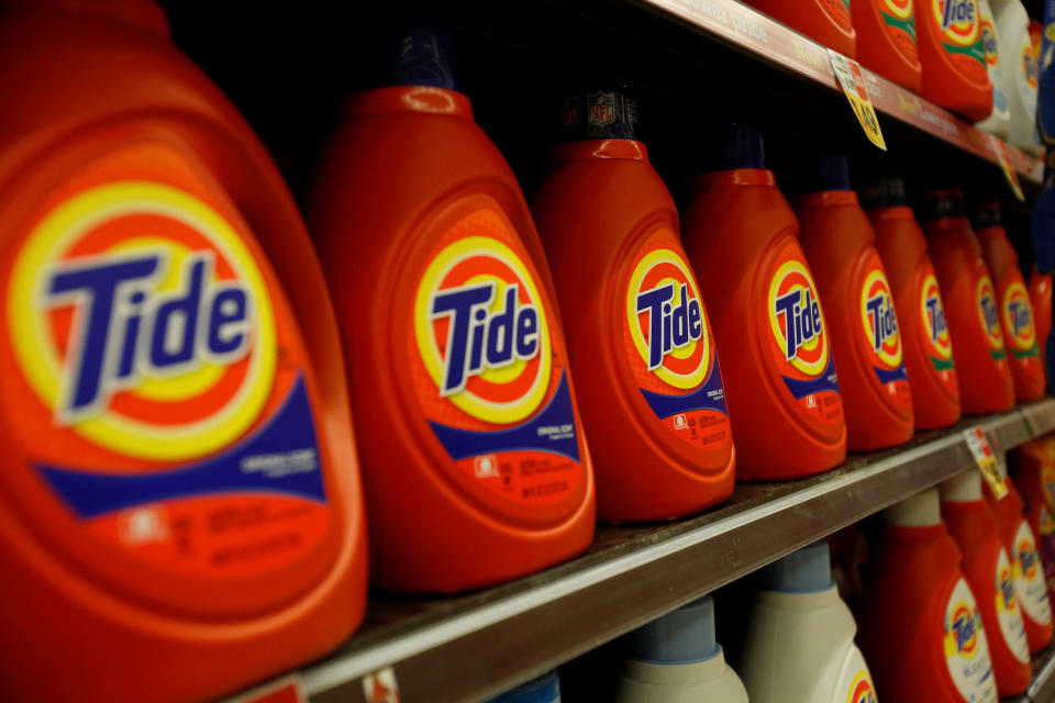 Tide laundry detergent, a product distributed by Procter & Gamble, is pictured on sale at a Ralphs grocery store in Pasadena, California January 21, 2014.  REUTERS/Mario Anzuoni/File Photo      GLOBAL BUSINESS WEEK AHEAD PACKAGE - SEARCH "BUSINESS WEEK AHEAD AUG 1" FOR ALL IMAGES