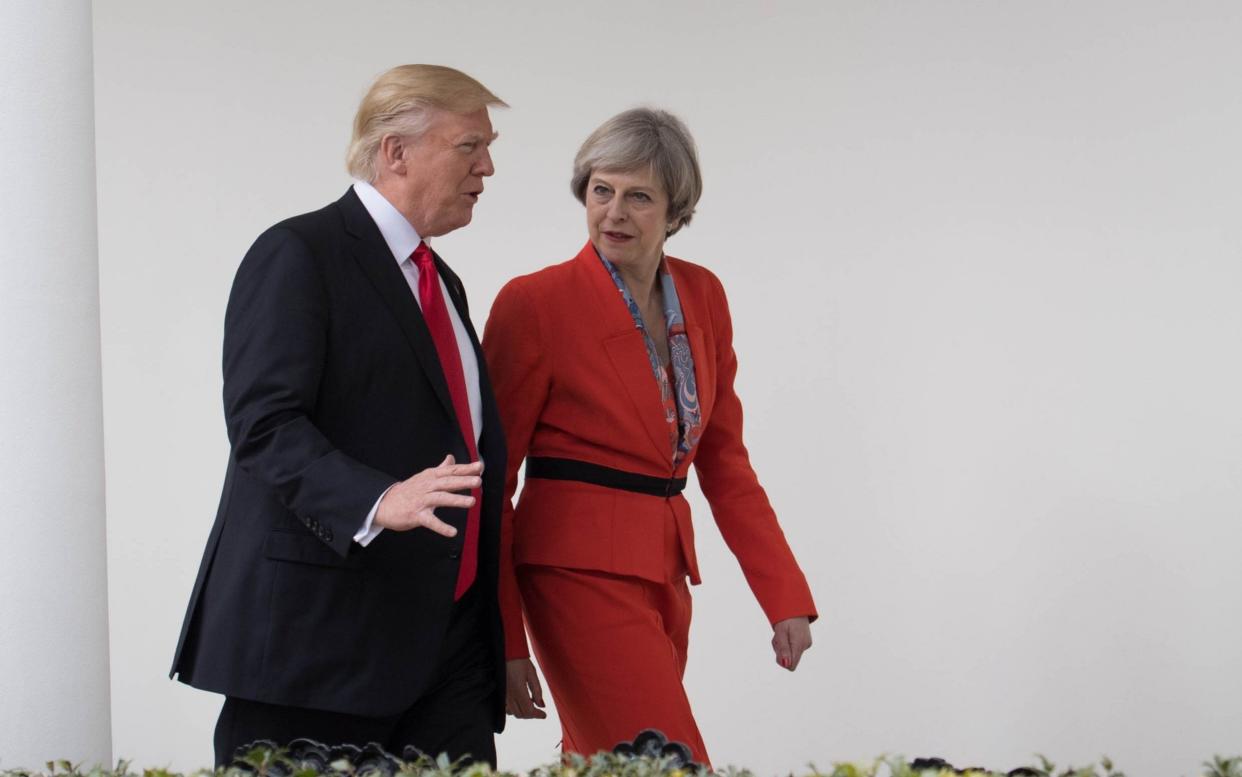 Donald Trump and Theresa May - PA