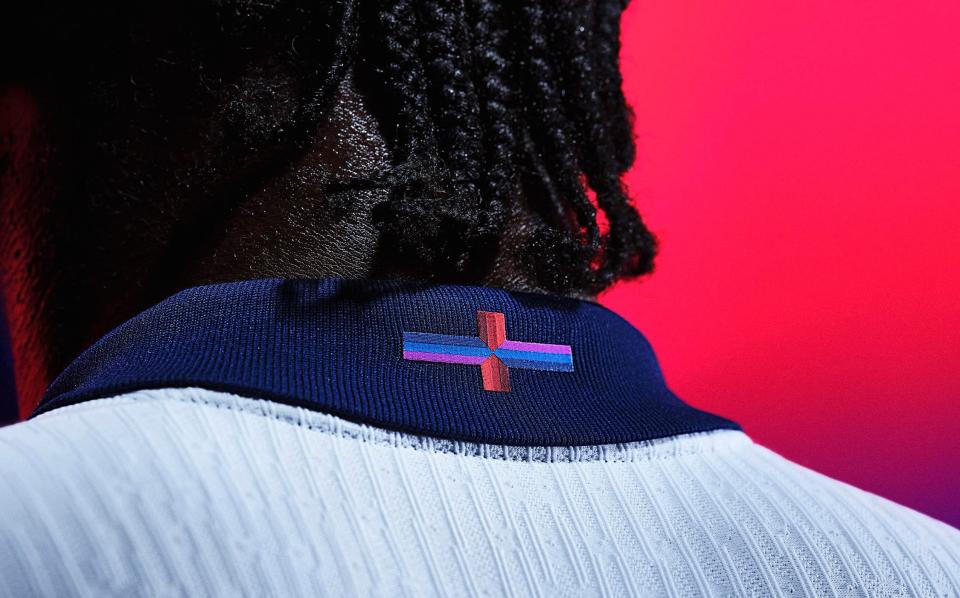 Nike's multicoloured St George Cross on the England jersey