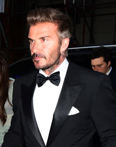 <p>SplashNews</p> David Beckham arrives at wife Victoria Beckham's 50th birthday