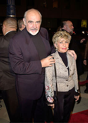 Sean Connery and his wife at the Beverly Hills premiere of Columbia's Finding Forrester